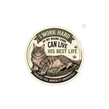 I Work Hard So My Maine Coon Can Live His Best Life Sticker | Maine Coon Owner Gift | Cat Mom Cat Dad Decal